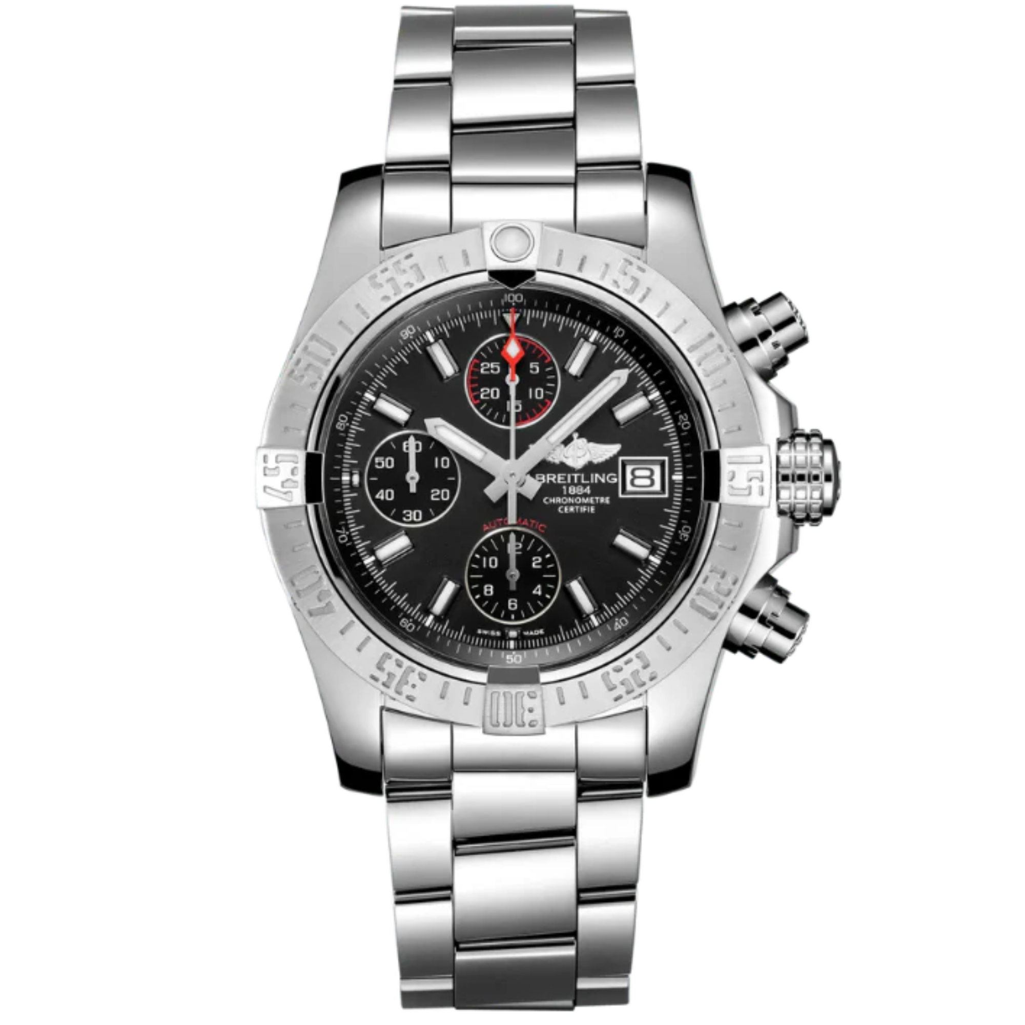 AVENGER II 43 MM STAINLESS STEEL WITH  BLACK DIAL - Breitling