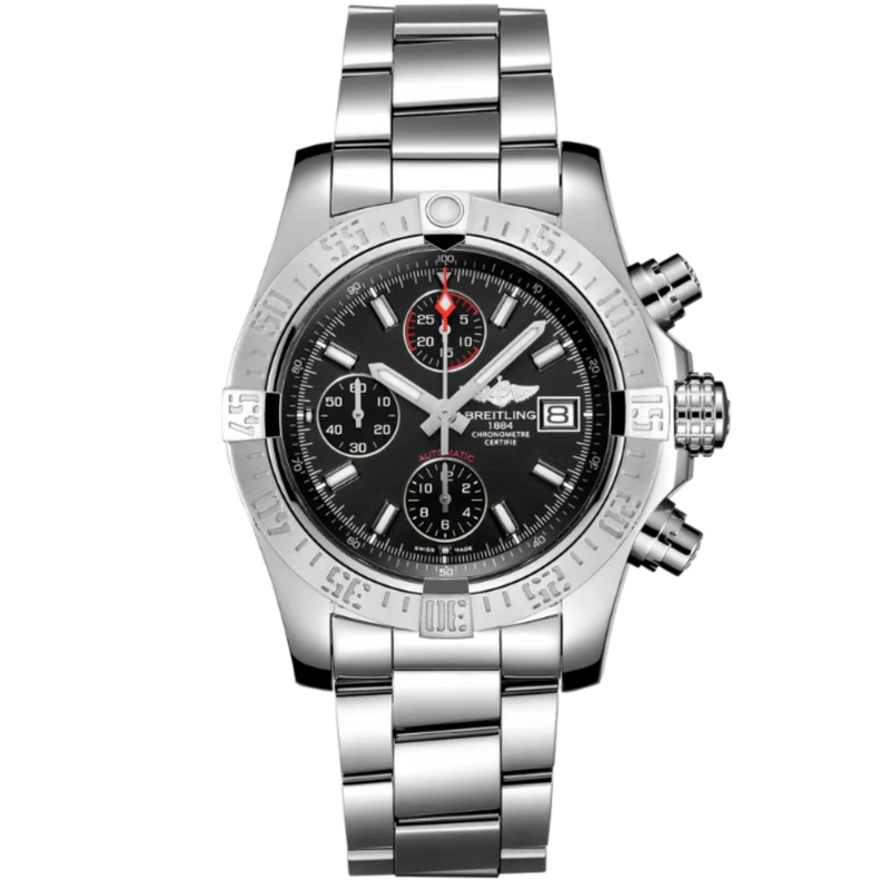 AVENGER II 43 MM STAINLESS STEEL WITH  BLACK DIAL - Breitling
