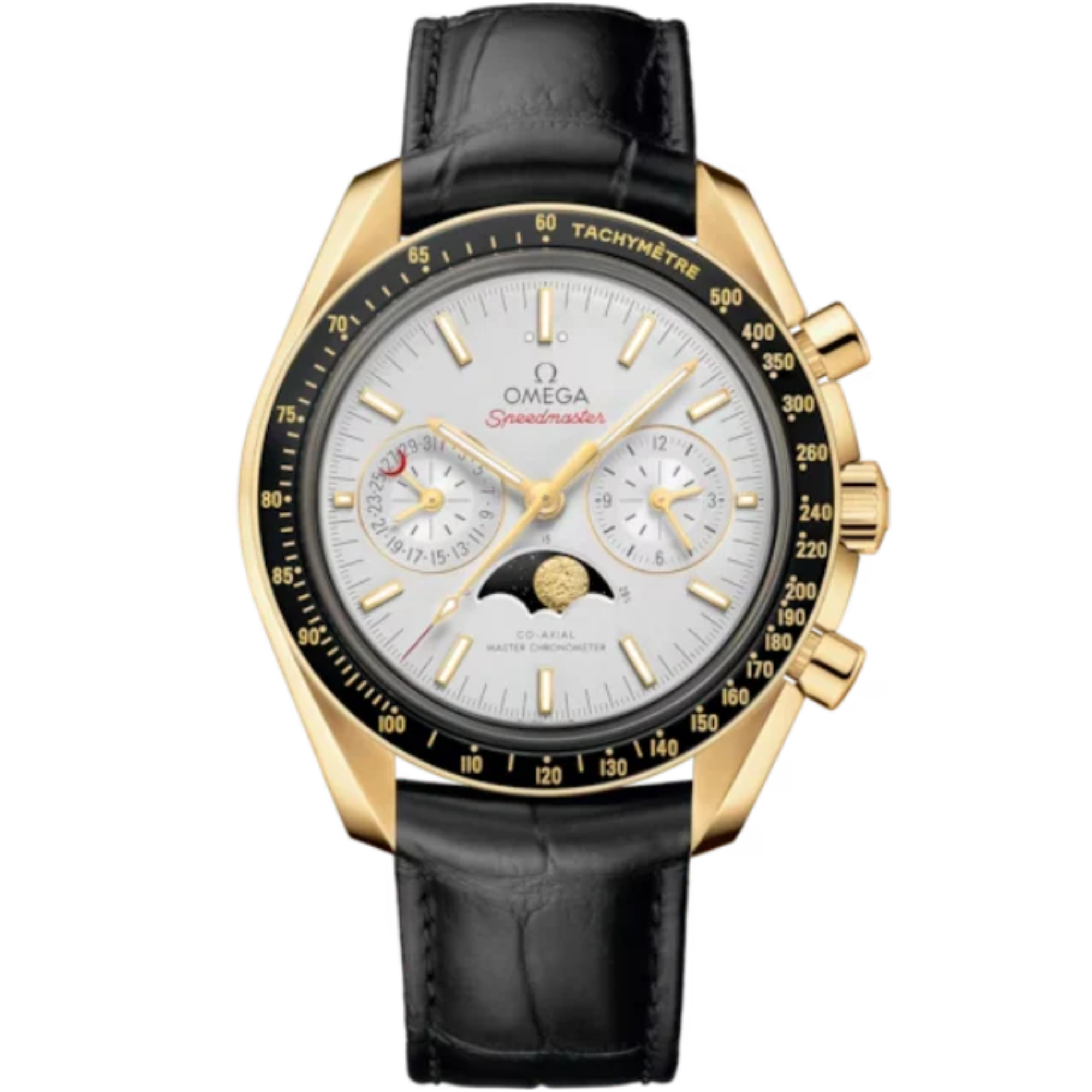 SPEEDMASTER MOONPHASE 44 MM YELLOW GOLD WITH SILVER DIAL - Omega