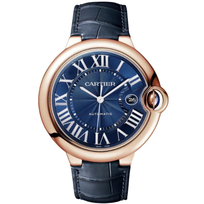 BALLON BLEU DE CARTIER 42 MM 18K ROSE GOLD WITH BLUE GUILLOCHE DIAL - Cartier