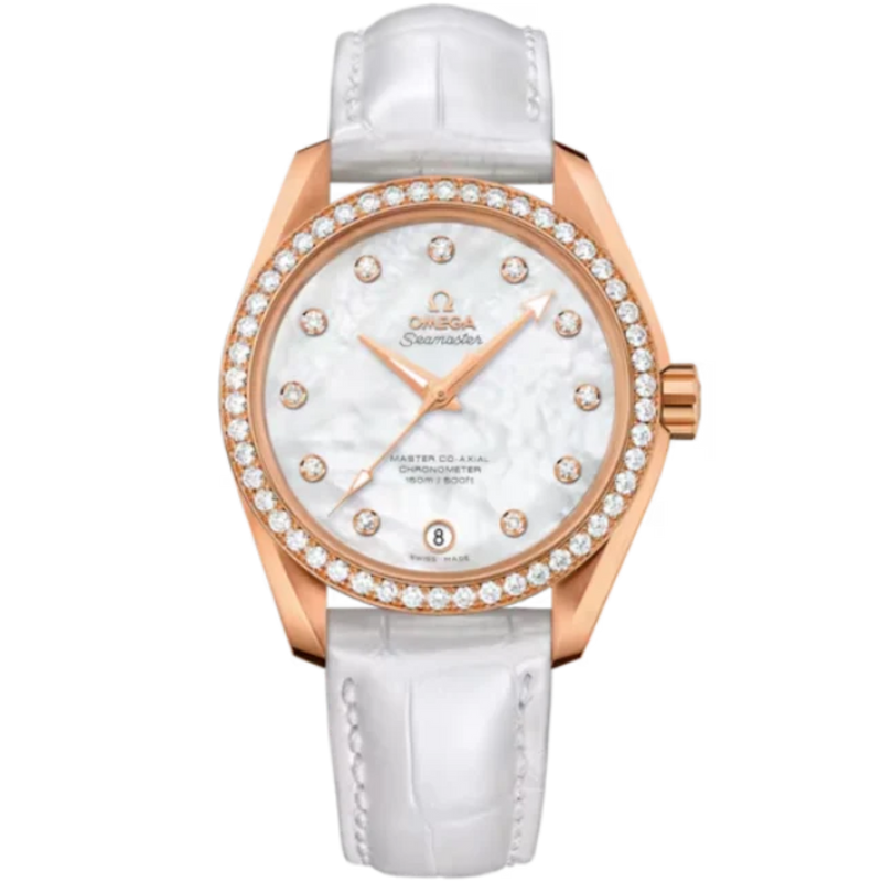 SEAMASTER AQUA TERRA 150M 38 MM RED GOLD WITH MOTHER OF PEARL DIAL - Omega