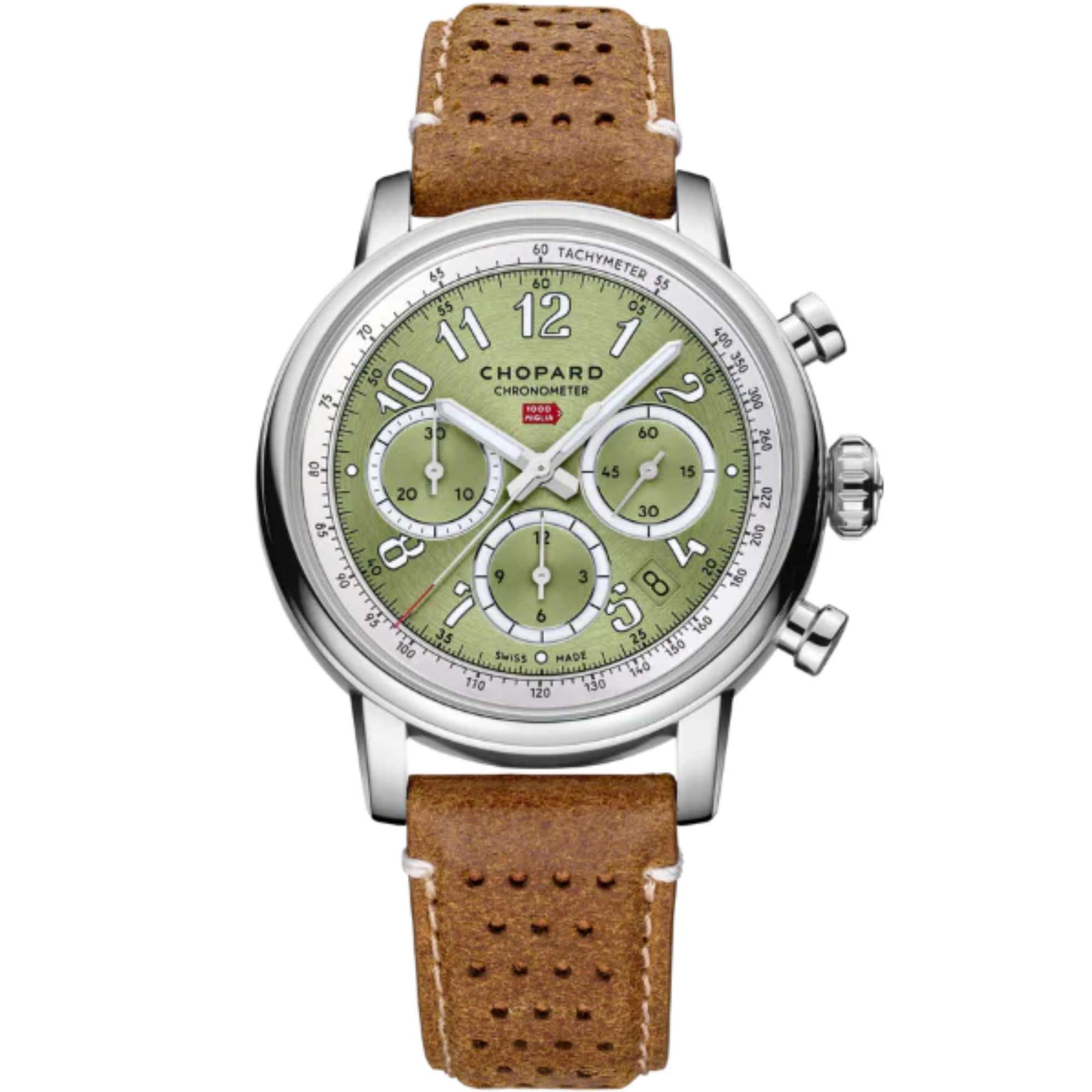 MILLE MIGLIA CLASSIC CHRONOGRAPH 40 MM CHOPARD LUCENT STEEL™ WITH "VERDE CHIARO" GREEN DIAL - Chopard