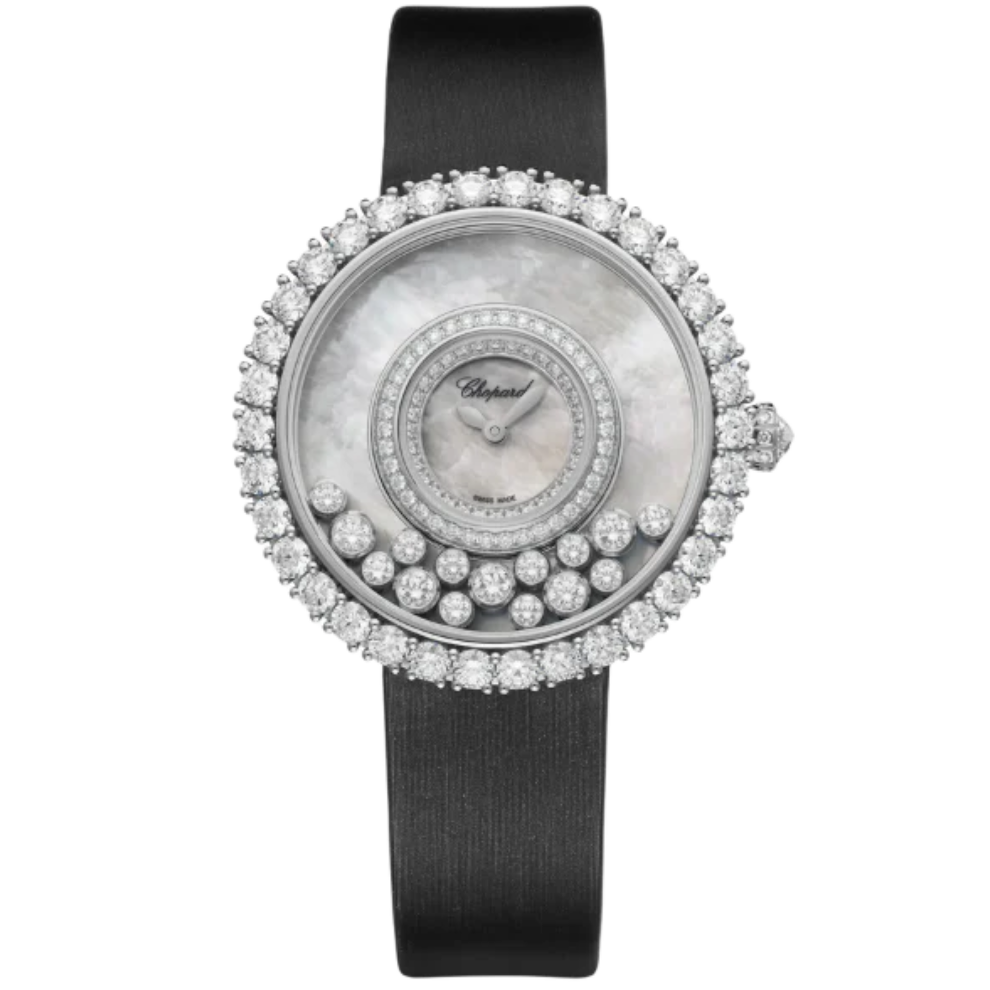 HAPPY DIAMONDS JOAILLERIE 38 MM ETHICAL WHITE GOLD WITH MOTHER OF PEARL DIAL - Chopard