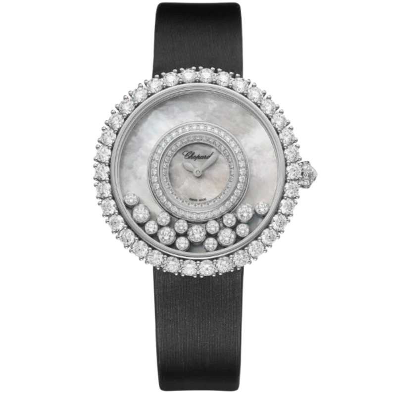 HAPPY DIAMONDS JOAILLERIE 38 MM ETHICAL WHITE GOLD WITH MOTHER OF PEARL DIAL - Chopard