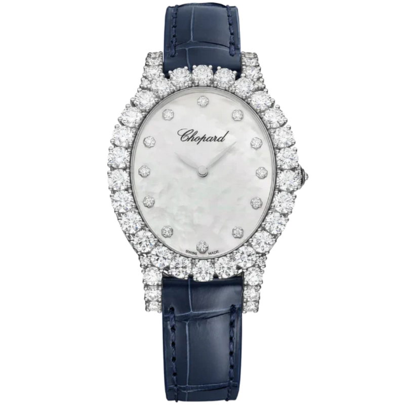 L'HEURE DU DIAMANT OVAL 40 MM ETHICAL WHITE GOLD WITH MOTHER OF PEARL DIAL - Chopard