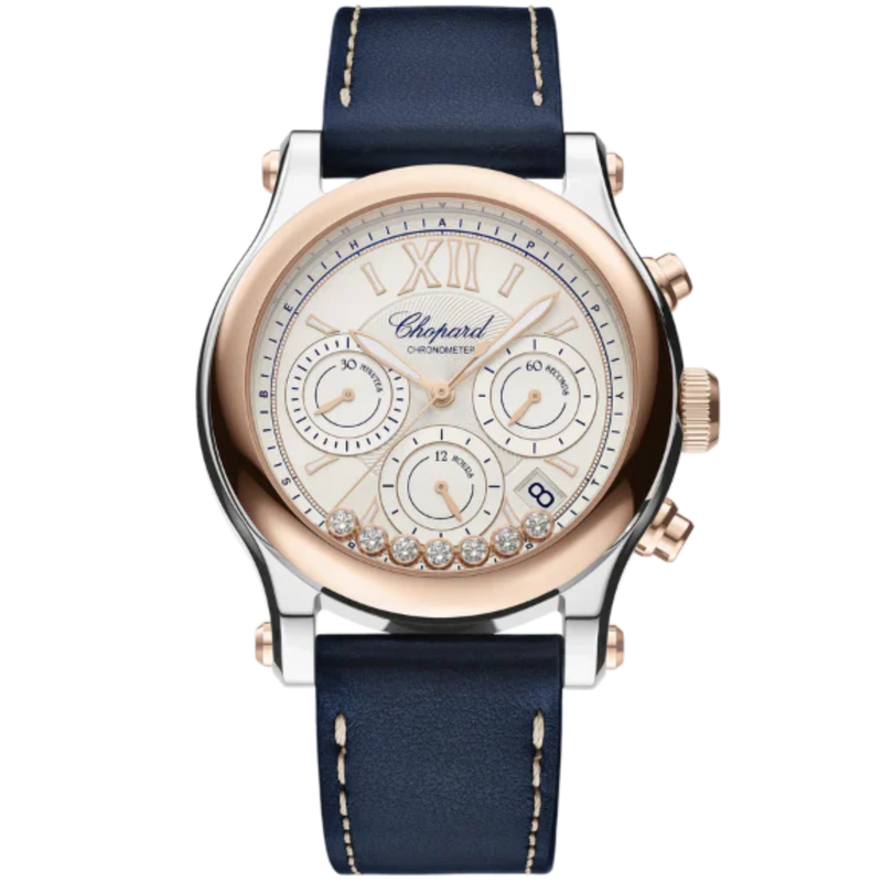 HAPPY SPORT CHRONO 40 MM ETHICAL ROSE GOLD - LUCENT STEEL™ WITH GOLD DIAL - Chopard