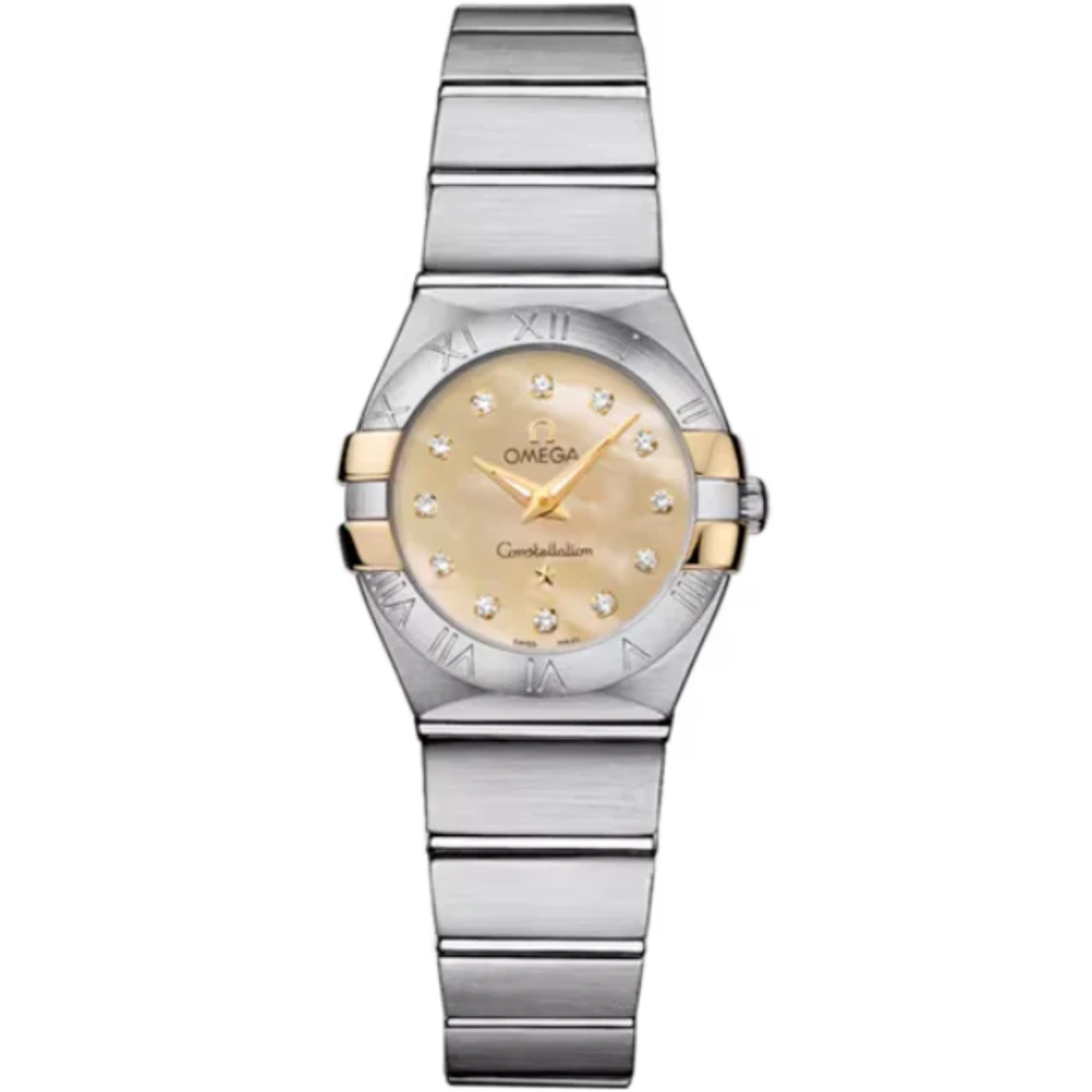 CONSTELLATION 24 MM STAINLESS STEEL - YELLOW GOLD WITH YELLOW DIAL - Omega