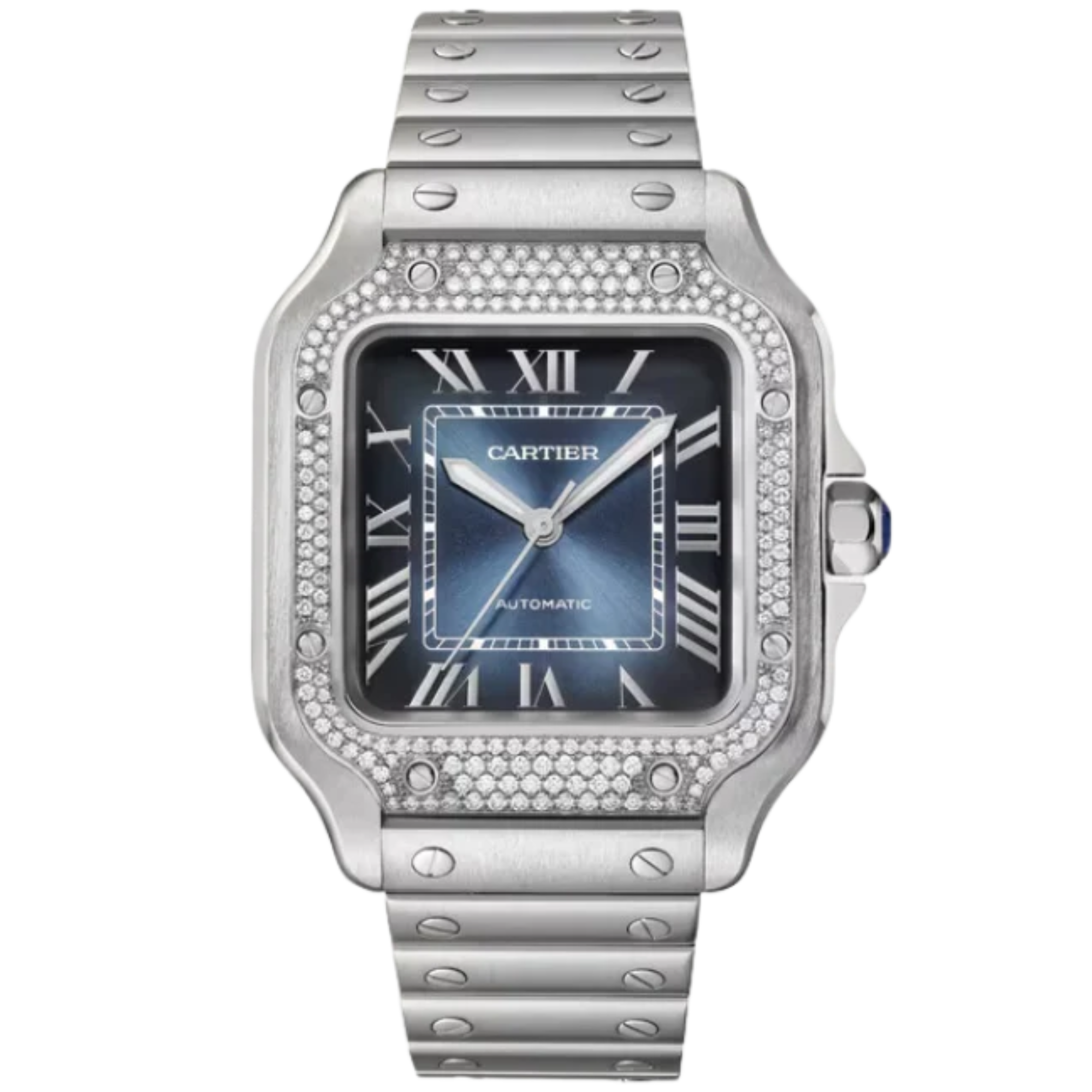 SANTOS 35 MM DE CARTIER BLUE STAINLESS STEEL - Cartier