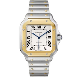 SANTOS 40 MM DE CARTIER SILVER STAINLESS STEEL & YELLOW GOLD