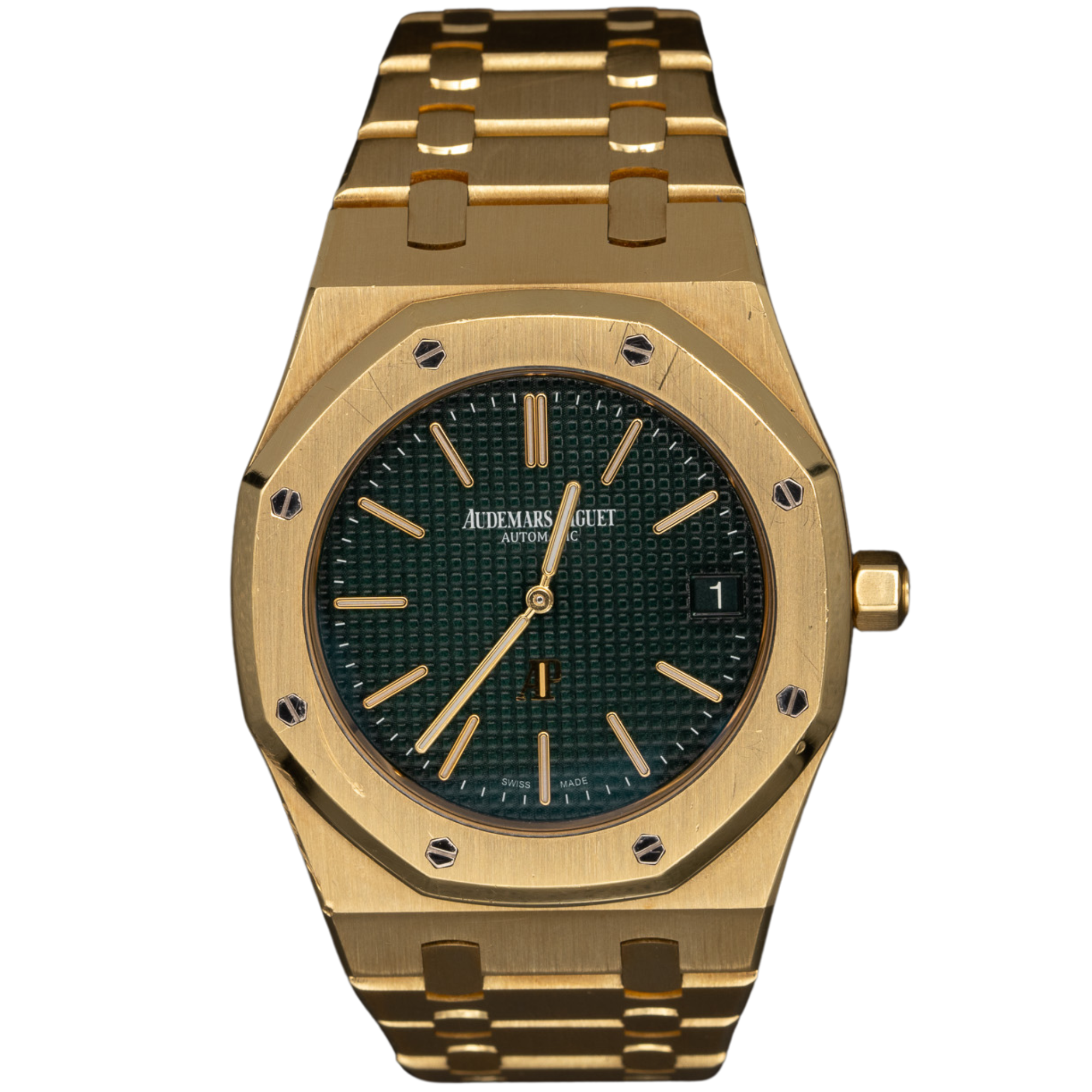 Audemars Piguet Royal Oak Ref. 15205BA.OO.1240BA.01 39MM Yellow Gold Jumbo "Extra Thin" Green Dial - Audemars Piguet