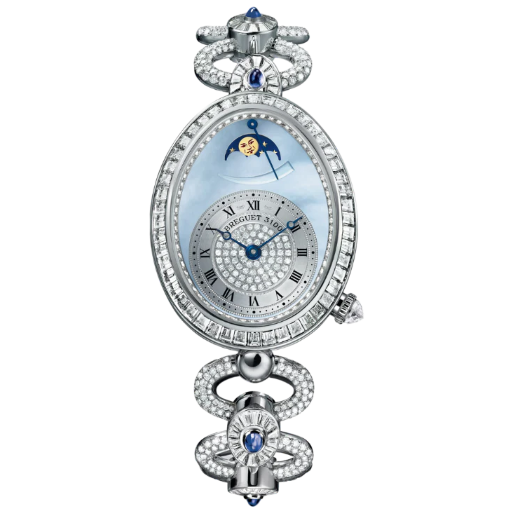 REINE DE NAPLES 8909 38 MM WHITE GOLD WITH BLUE MOTHER OF PEARL DIAL - Breguet