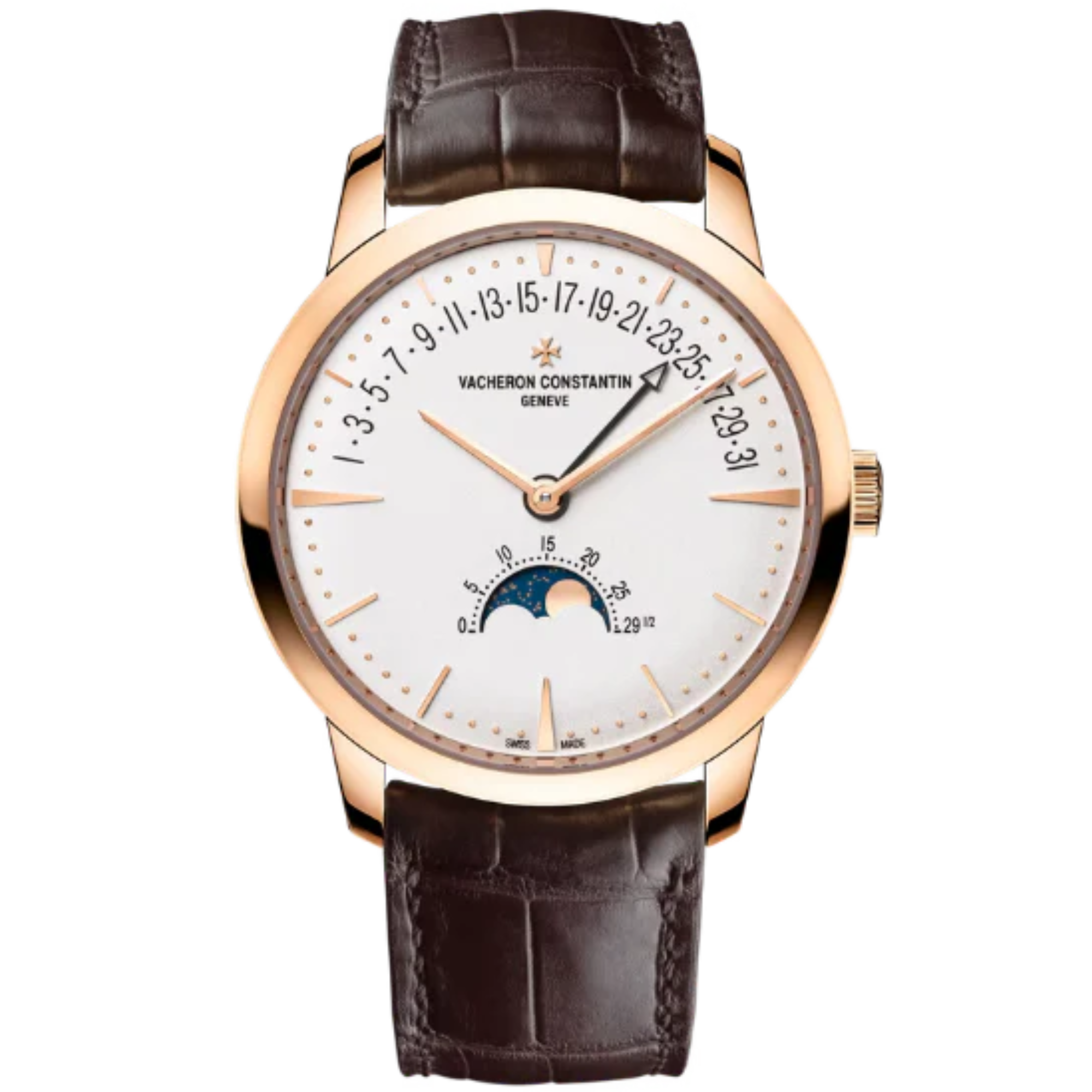 PATRIMONY MOON PHASE RETROGRADE DATE 42 MM PINK GOLD WITH WHITE BRASS DIAL - Vacheron Constantin