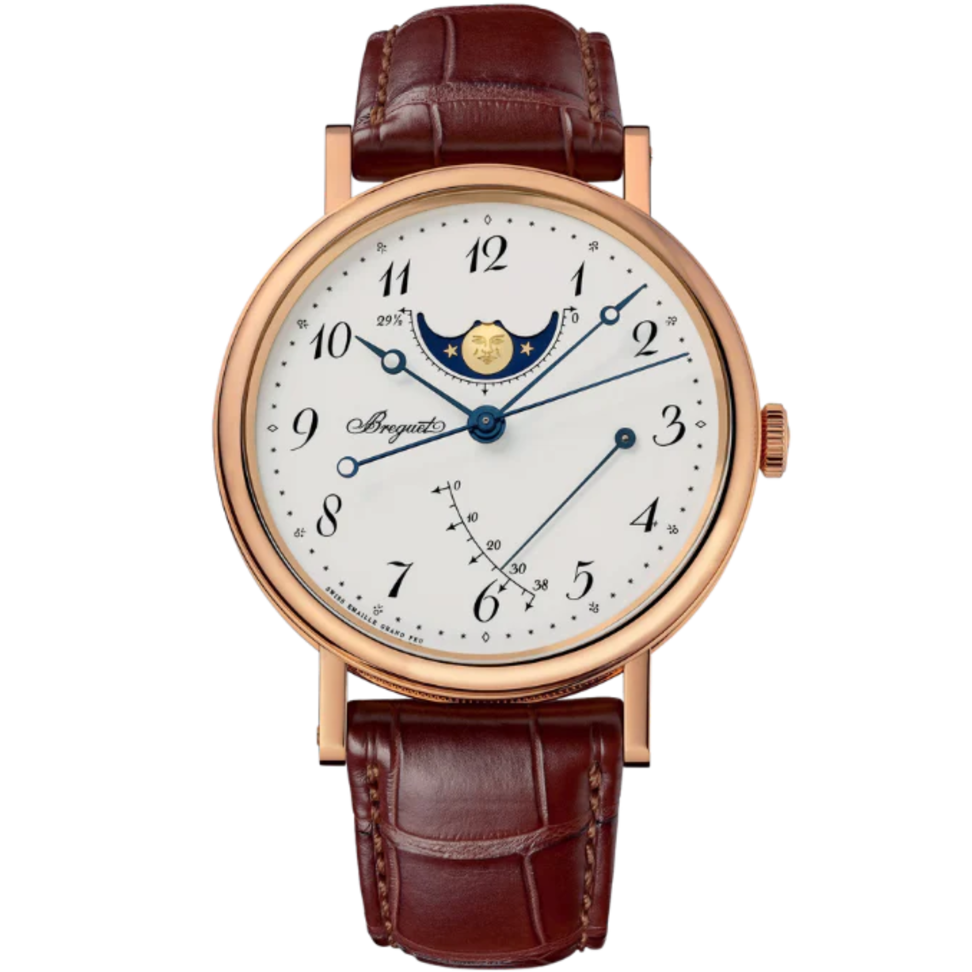 CLASSIQUE 7787 39 MM ROSE GOLD WITH  WHITE "GRAND FEU" ENAMEL DIAL - Breguet