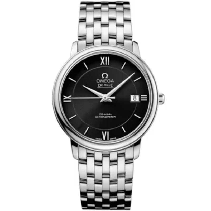 DE VILLE PRESTIGE 37 MM STAINLESS STEEL WITH BLACK DIAL - Omega