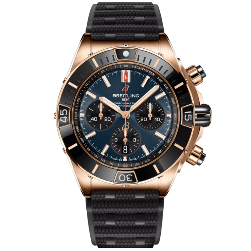 SUPER CHRONOMAT B01 44 MM 18K ROSE GOLD WITH BLUE DIAL - Breitling