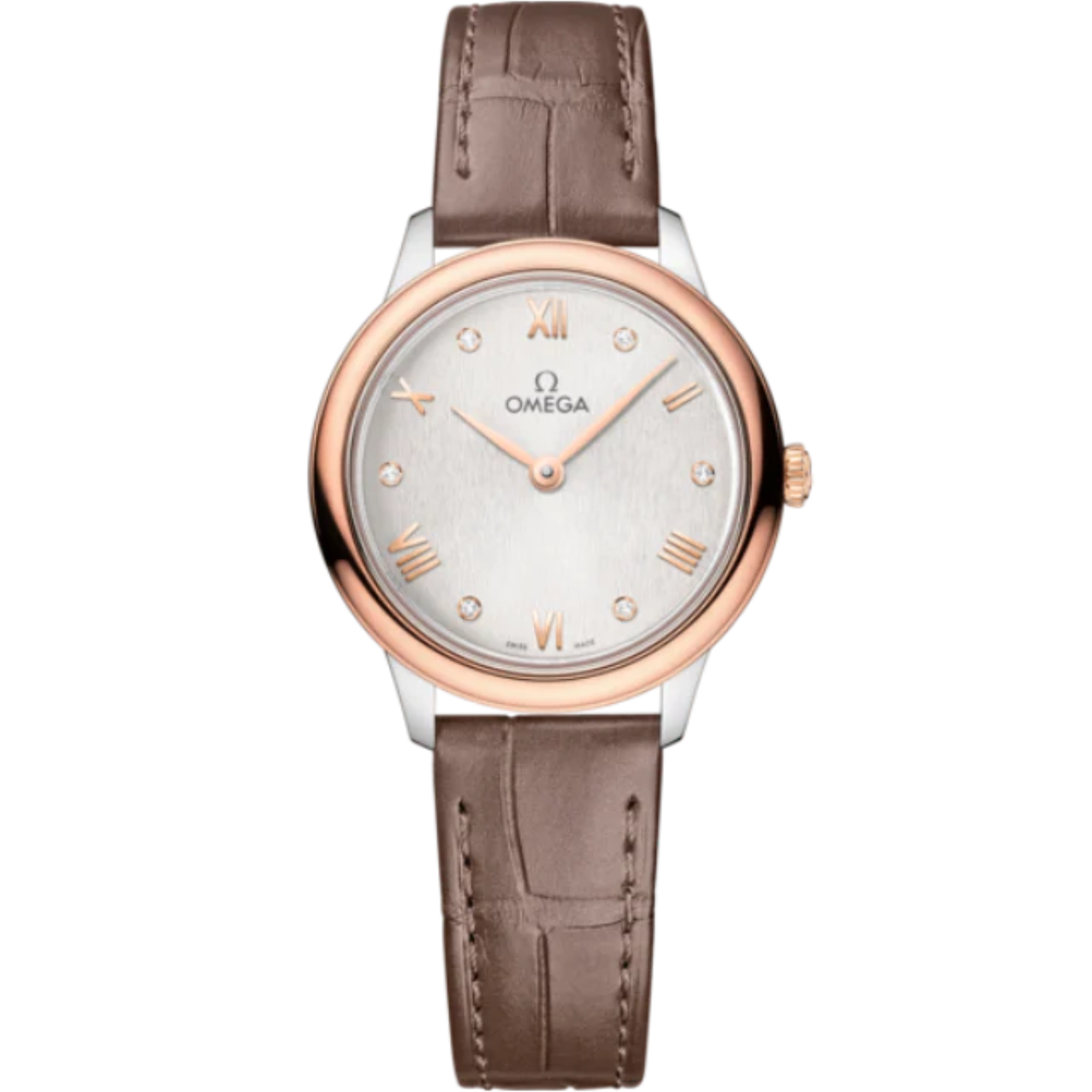 DE VILLE PRESTIGE 27 MM STAINLESS STEEL - SEDNA™ GOLD WITH SILVER DIAL - Omega