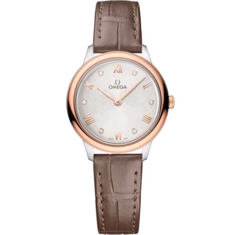 DE VILLE PRESTIGE 27 MM STAINLESS STEEL - SEDNA™ GOLD WITH SILVER DIAL - Omega