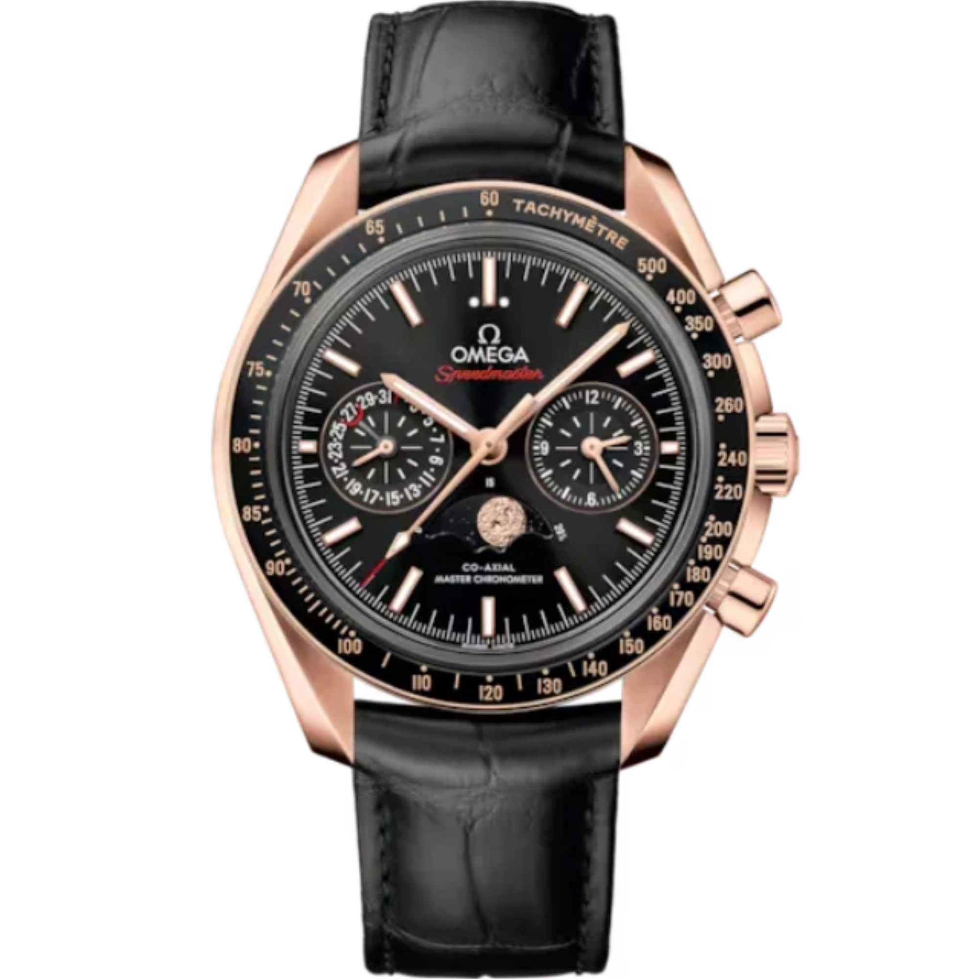 SPEEDMASTER MOONPHASE 44 MM SEDNA™ GOLD WITH BLACK DIAL - Omega