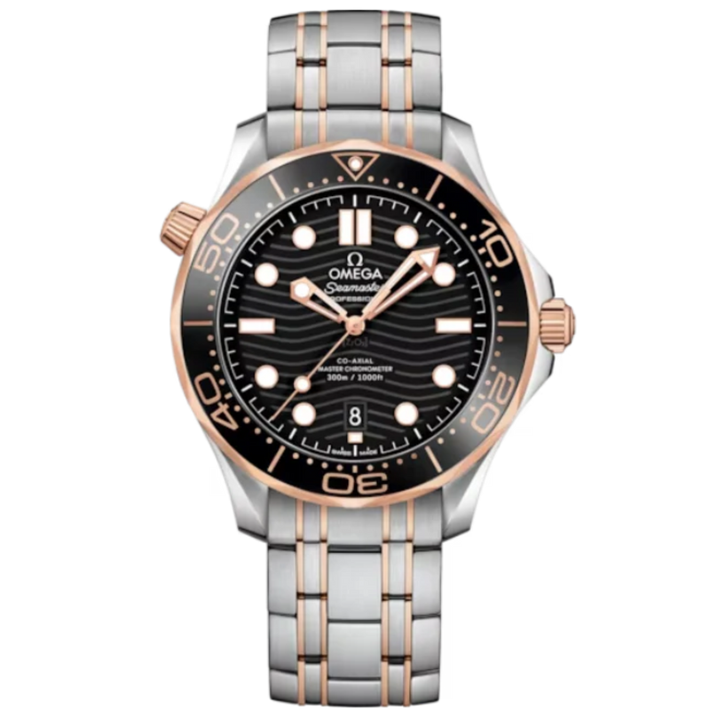 SEAMASTER DIVER 300M 42 MM STAINLESS STEEL - SEDNA™ GOLD WITH BLACK DIAL - Omega