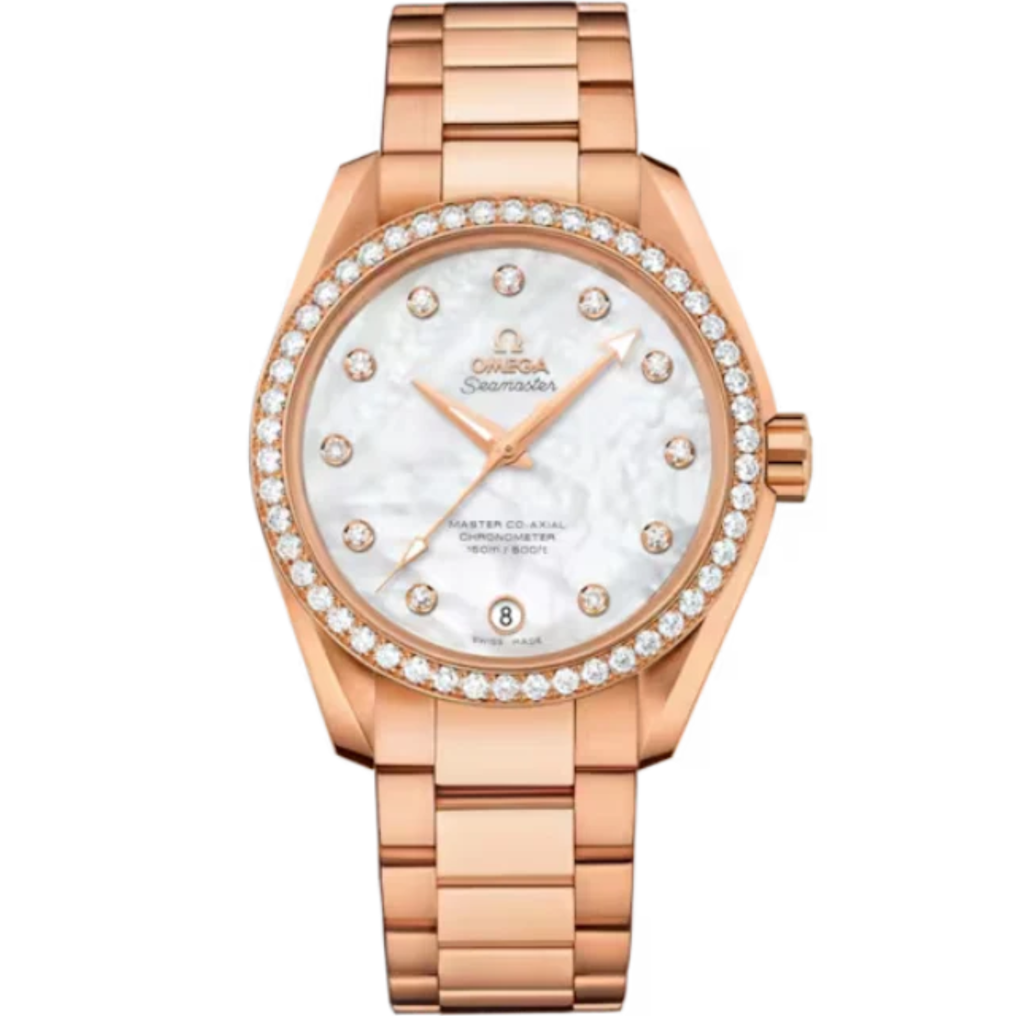 SEAMASTER AQUA TERRA 150M 38 MM RED GOLD WITH MOTHER OF PEARL DIAL - Omega