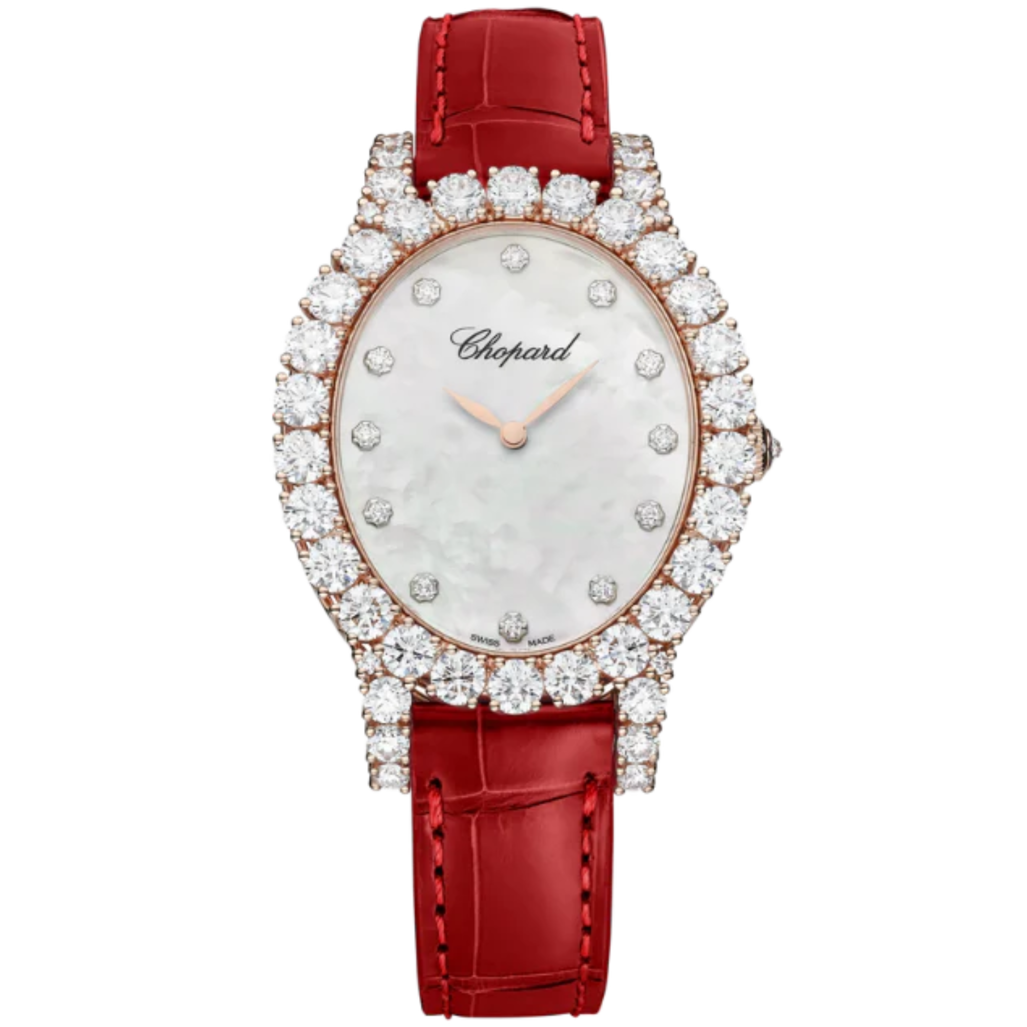 L'HEURE DU DIAMANT OVAL 40 MM ETHICAL ROSE GOLD WITH MOTHER OF PEARL DIAL - Chopard