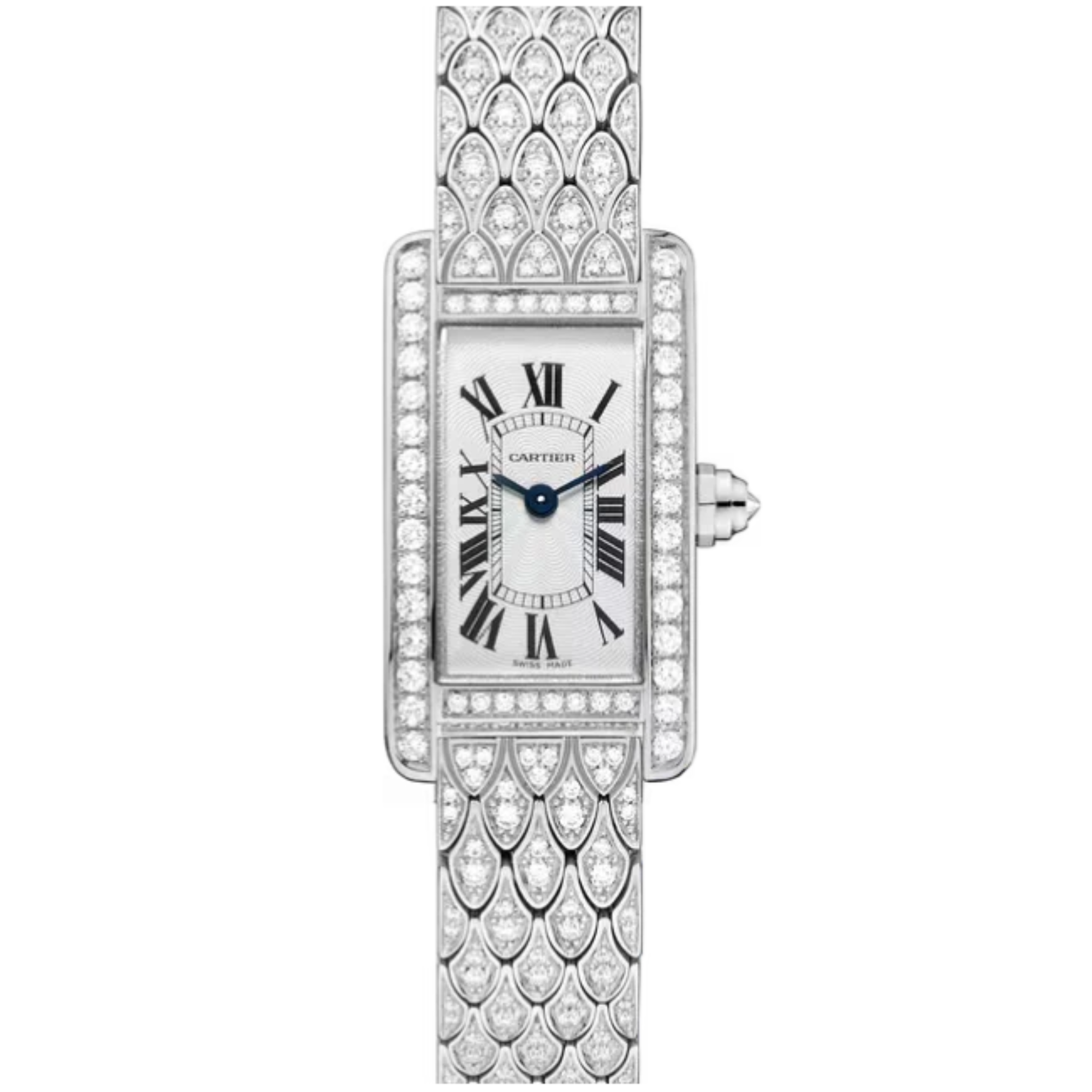 TANK 27 mm AMÉRICAINE WATCH SILVER 18K WHITE GOLD - Cartier