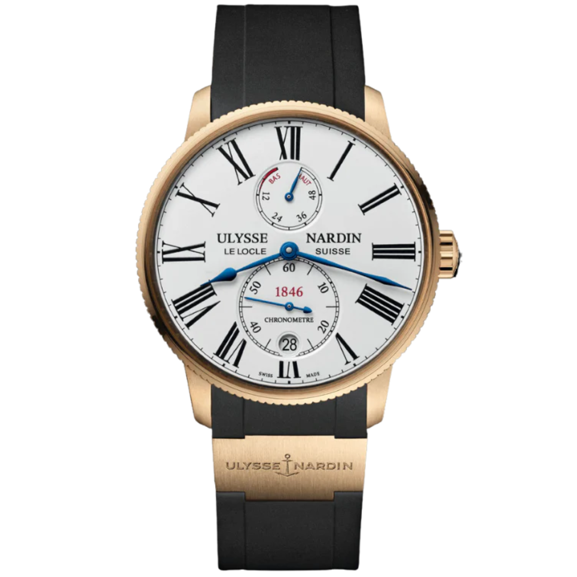 MARINE TORPILLEUR 42 MM ROSE GOLD WITH WHITE DIAL - Ulysse Nardin