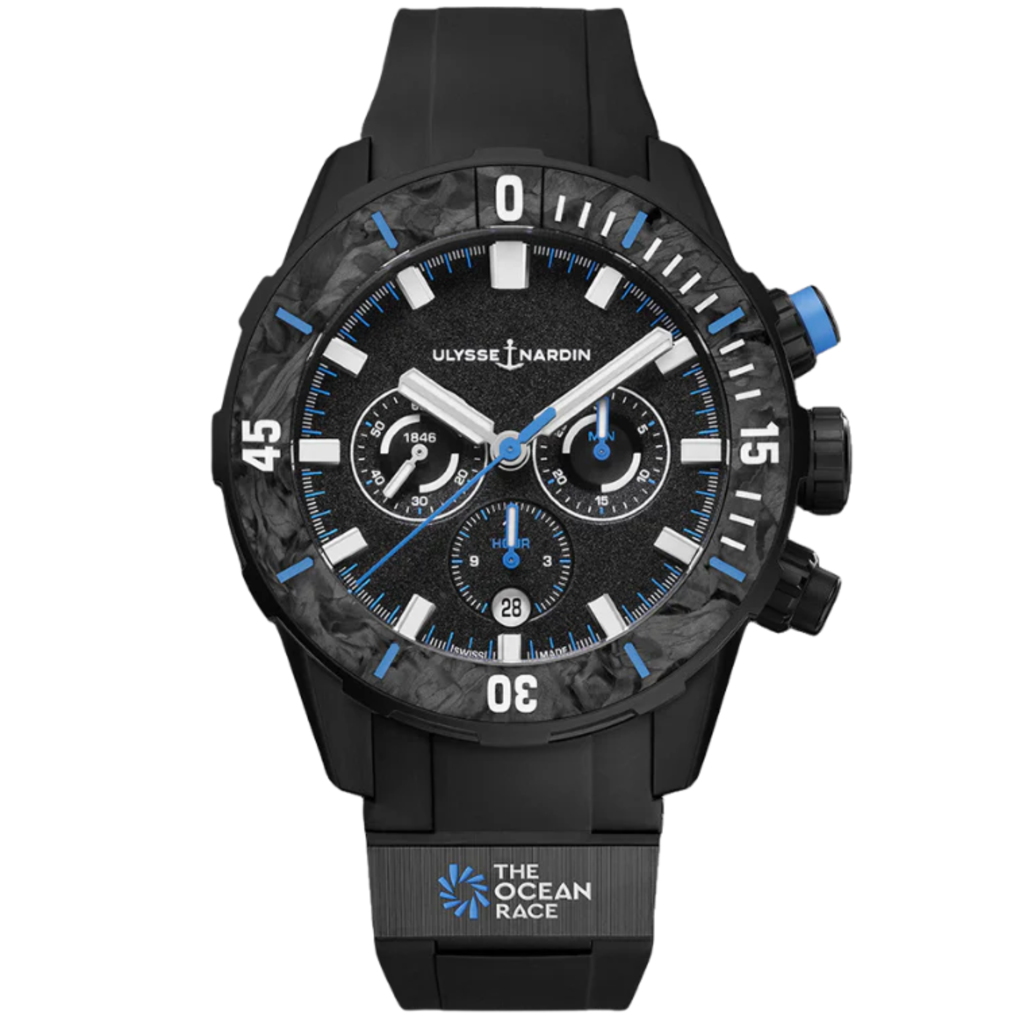 THE OCEAN RACE DIVER CHRONOGRAPH 44 MM BLACK DLC TITANIUM WITH BLACK DIAL - Ulysse Nardin