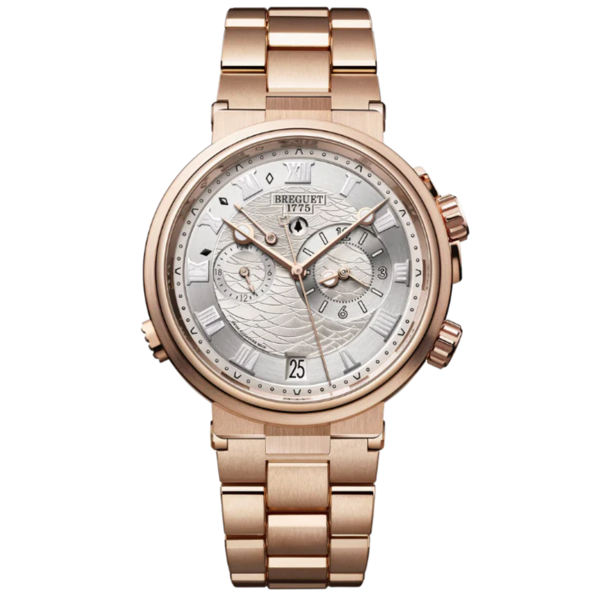 MARINE ALARME MUSICALE 5547 40 MM ROSE GOLD WITH SILVER DIAL - Breguet