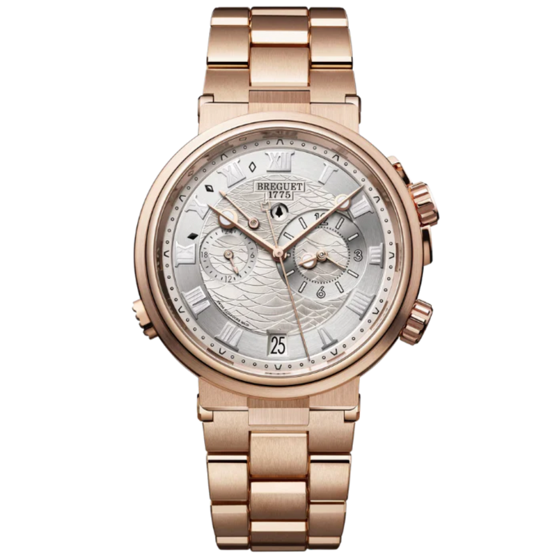 MARINE ALARME MUSICALE 5547 40 MM ROSE GOLD WITH SILVER DIAL - Breguet