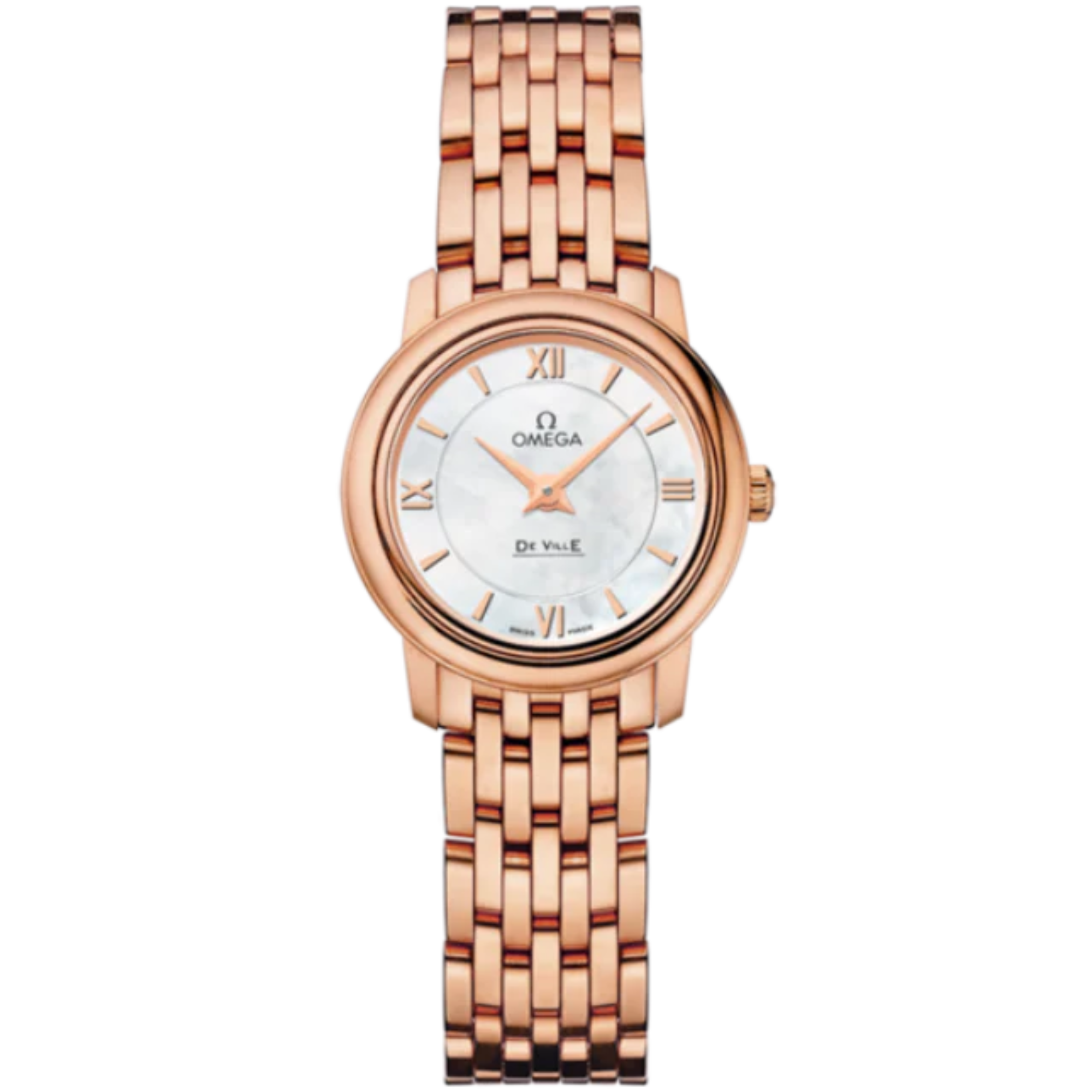 DE VILLE PRESTIGE 24 MM RED GOLD WITH MOTHER OF PEARL DIAL - Omega