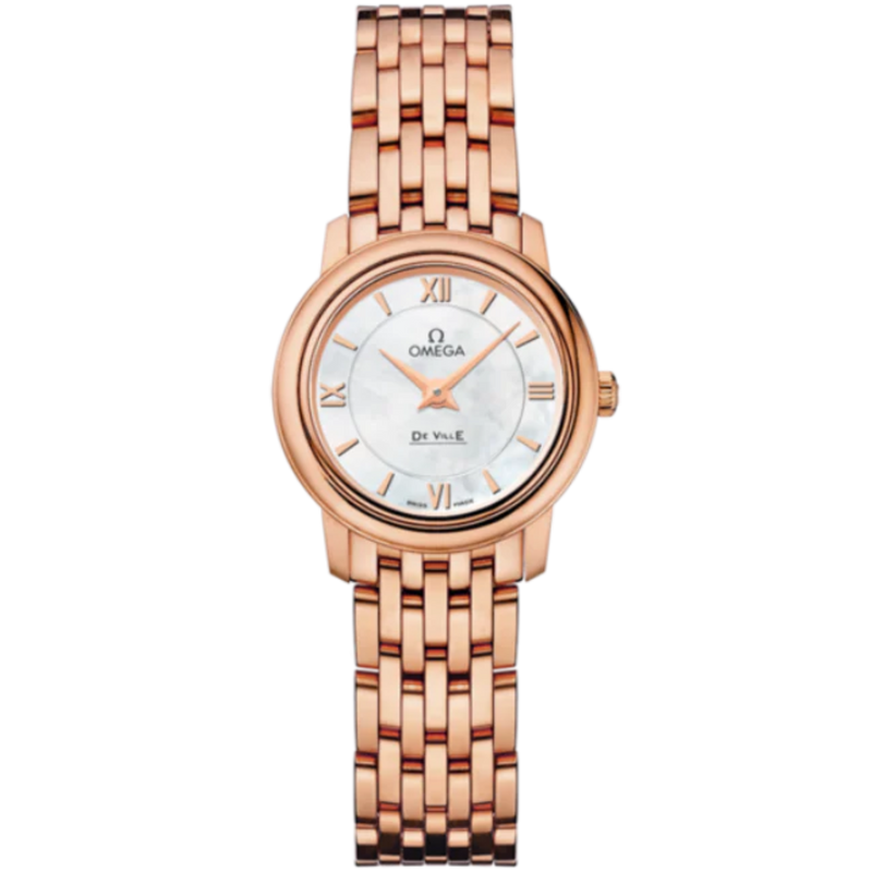 DE VILLE PRESTIGE 24 MM RED GOLD WITH MOTHER OF PEARL DIAL - Omega