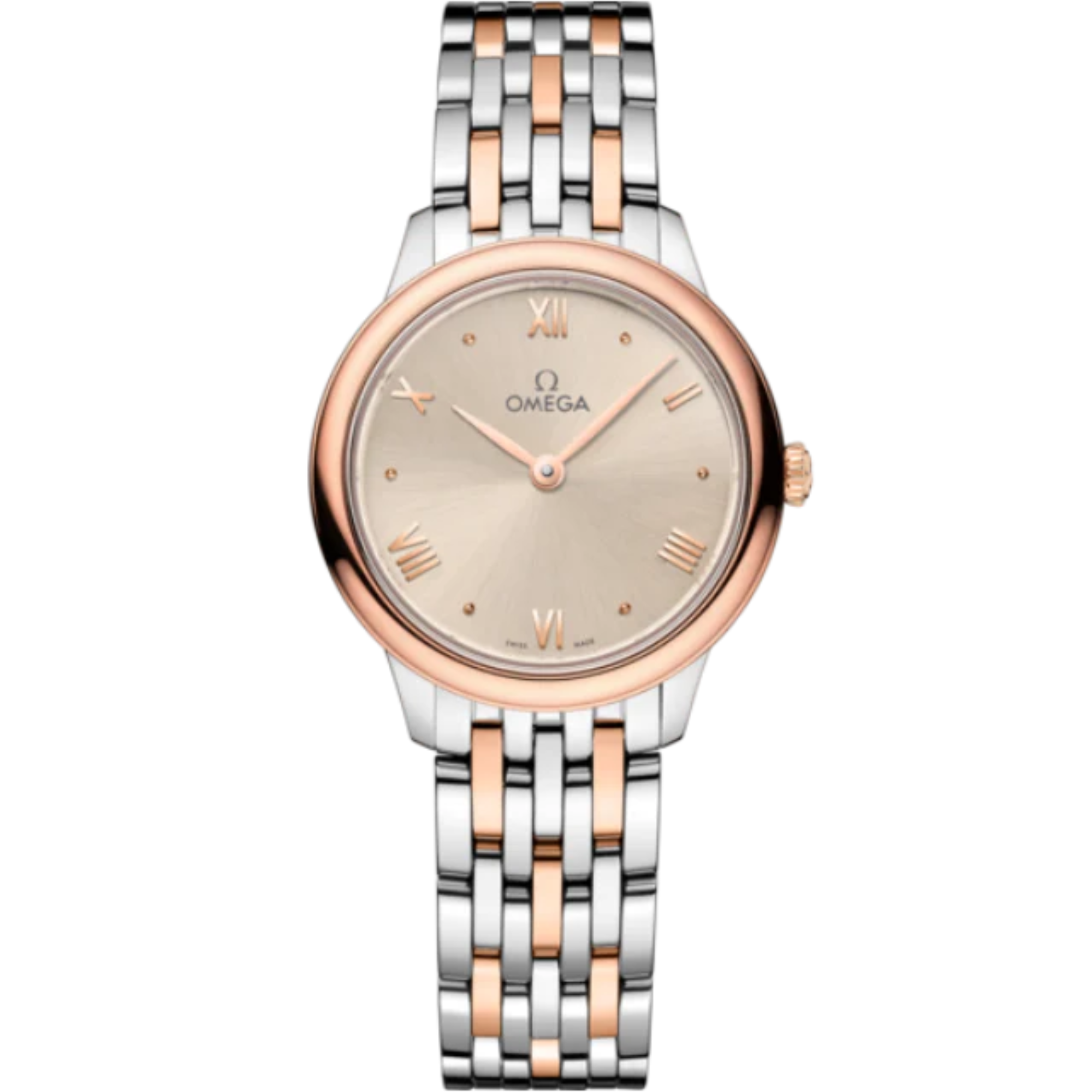 DE VILLE PRESTIGE 27 MM STAINLESS STEEL - SEDNA™ GOLD WITH LINEN DIAL - Omega