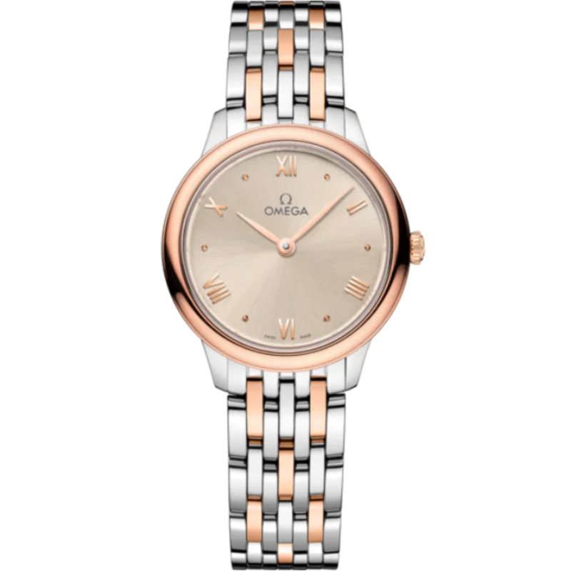 DE VILLE PRESTIGE 27 MM STAINLESS STEEL - SEDNA™ GOLD WITH LINEN DIAL - Omega