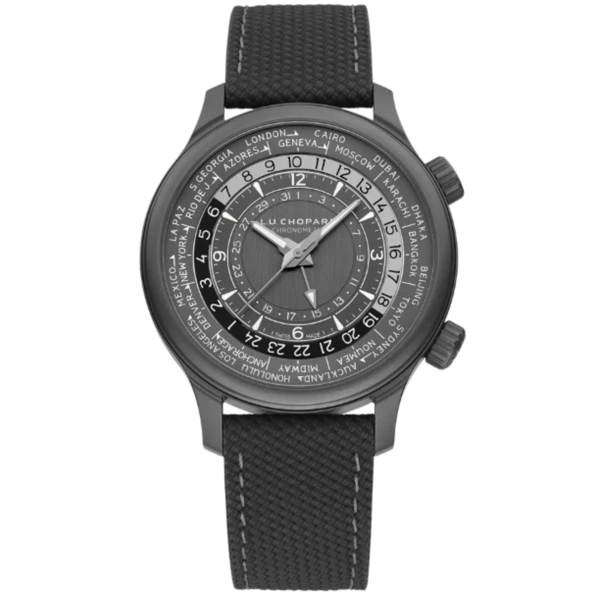 L.U.C TIME TRAVELER ONE BLACK 42 MM CERAMISED TITANIUM WITH BLACK DIAL - Chopard