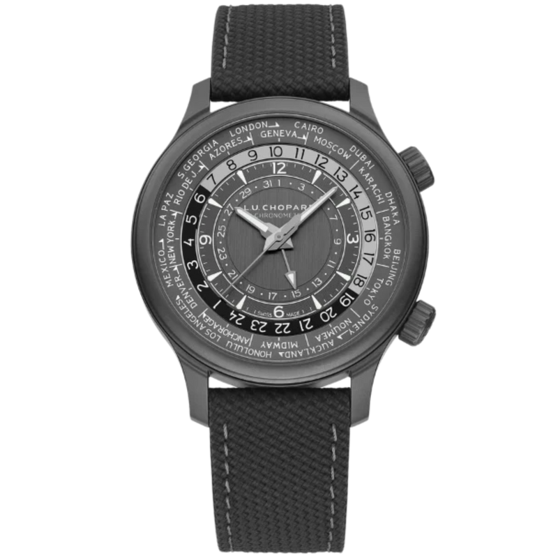 L.U.C TIME TRAVELER ONE BLACK 42 MM CERAMISED TITANIUM WITH BLACK DIAL - Chopard