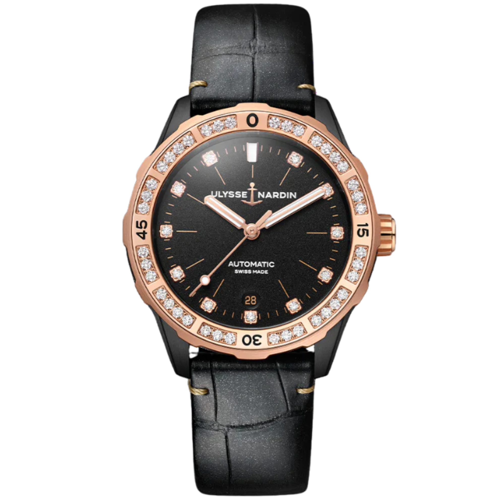 DIVER 39 MM ROSE GOLD WITH BLACK DIAL - Ulysse Nardin