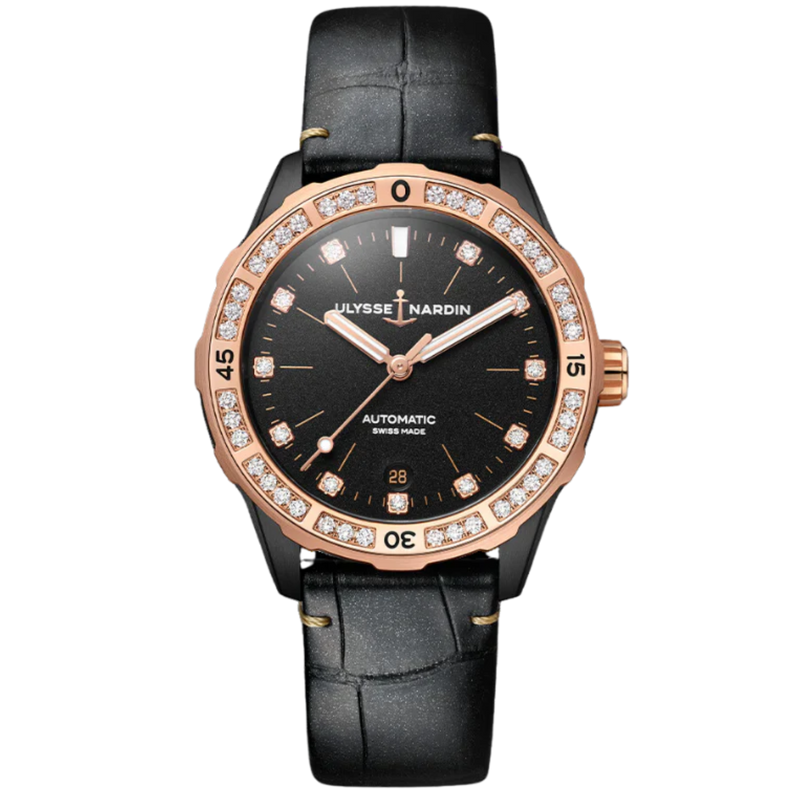 DIVER 39 MM ROSE GOLD WITH BLACK DIAL - Ulysse Nardin