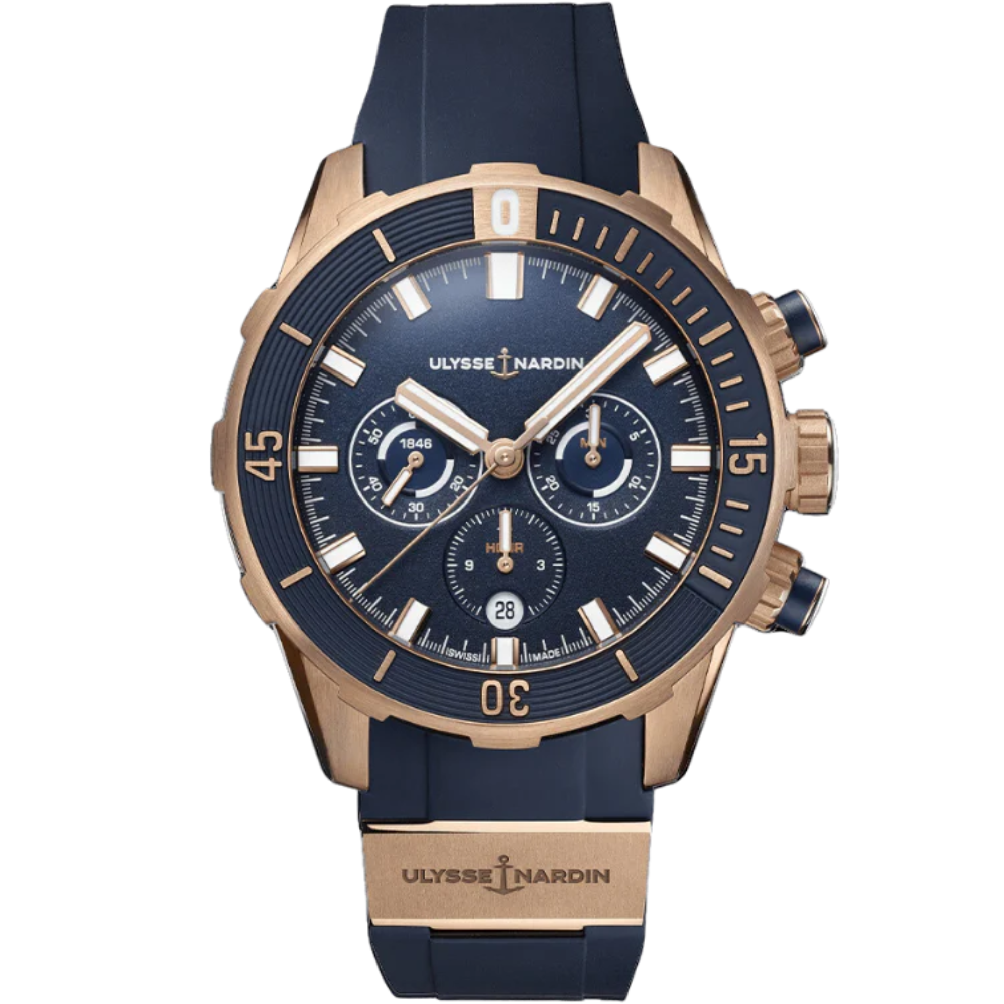 DIVER CHRONOGRAPH 44 MM ROSE GOLD WITH BLUE DIAL - Ulysse Nardin