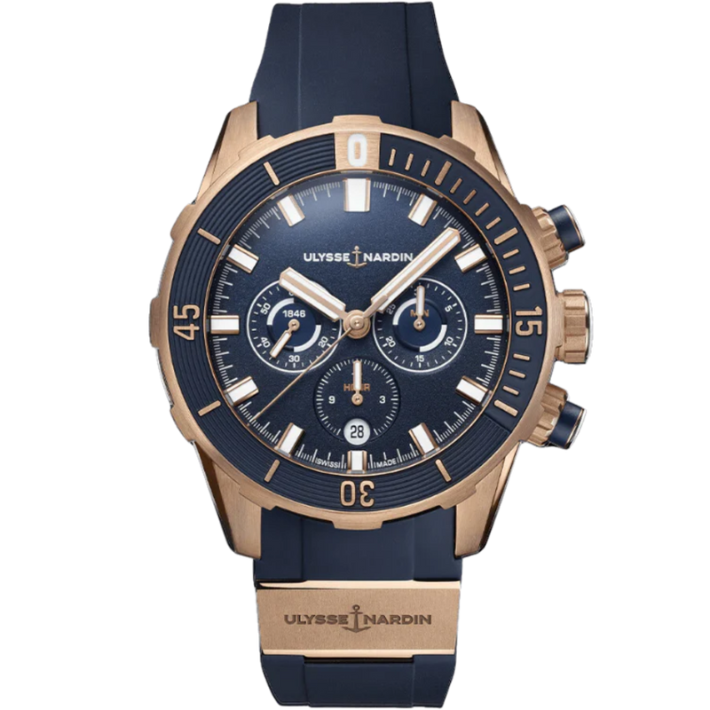 DIVER CHRONOGRAPH 44 MM ROSE GOLD WITH BLUE DIAL - Ulysse Nardin
