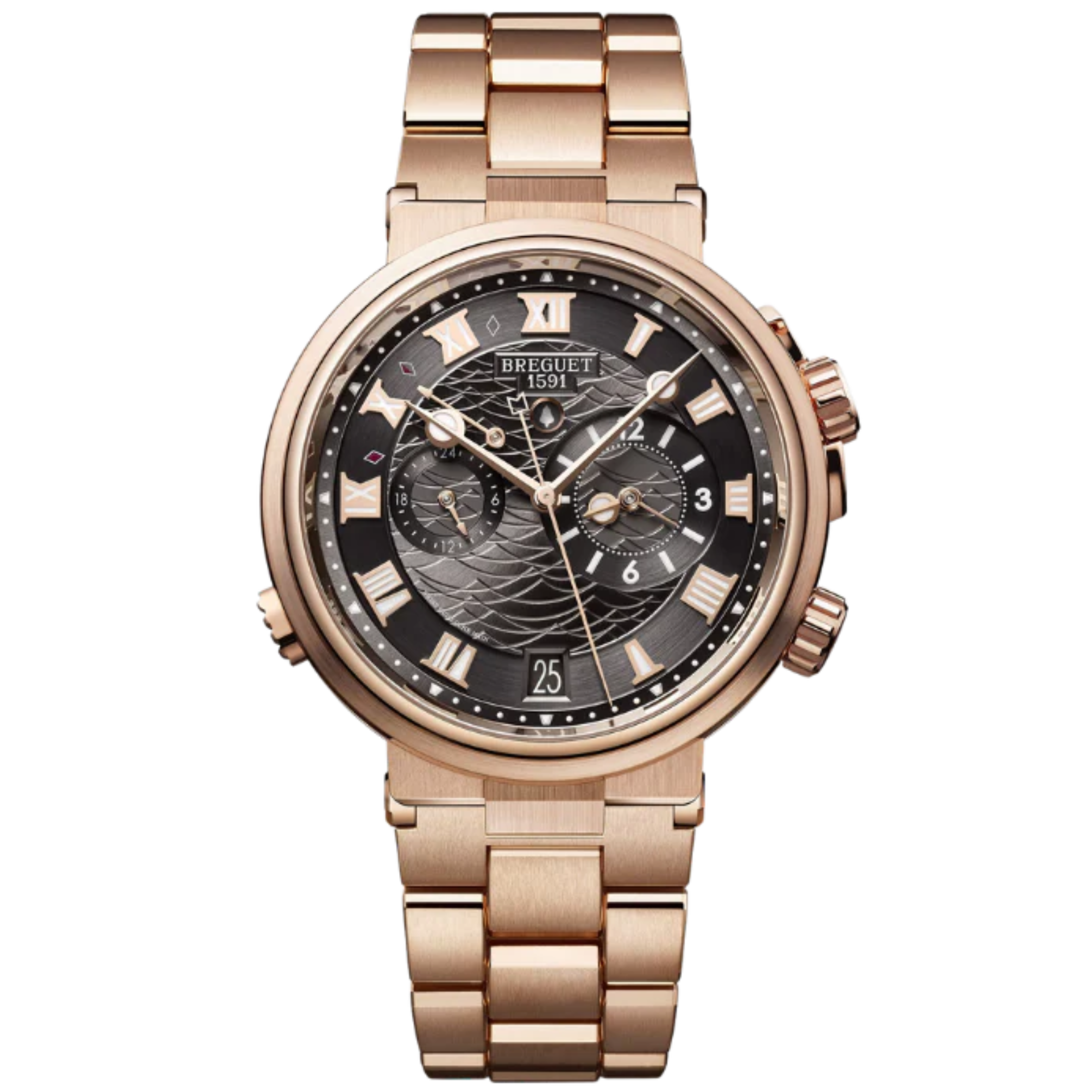 MARINE ALARME MUSICALE 5547 40 MM ROSE GOLD WITH SUNBURST SLATE GREY DIAL - Breguet