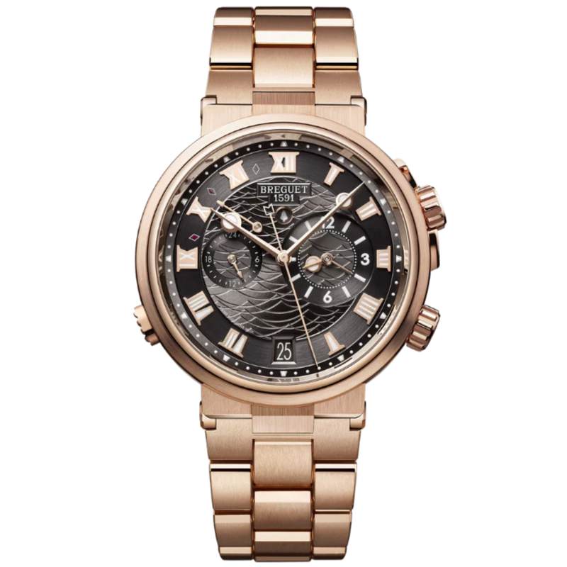 MARINE ALARME MUSICALE 5547 40 MM ROSE GOLD WITH SUNBURST SLATE GREY DIAL - Breguet