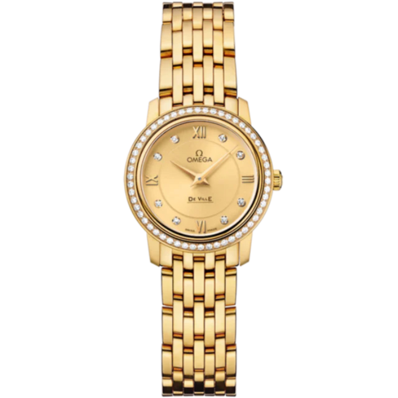 DE VILLE PRESTIGE 24 MM YELLOW GOLD WITH YELLOW DIAL - Omega