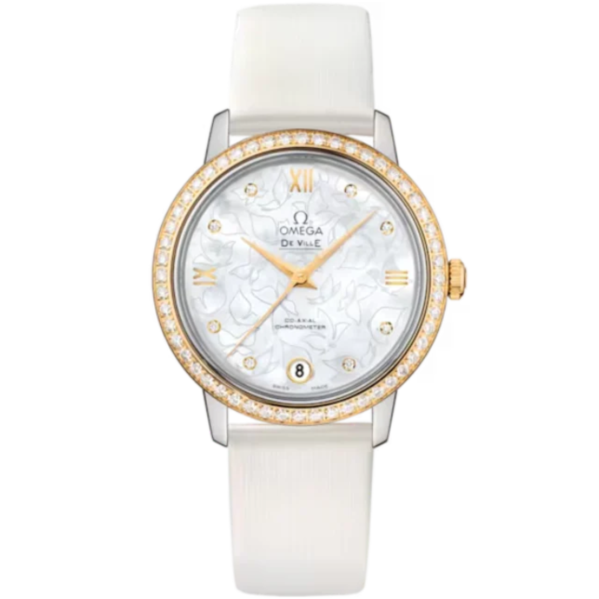 DE VILLE PRESTIGE BUTTERFLY 33 MM STAINLESS STEEL - YELLOW GOLD WITH MOTHER OF PEARL DIAL - Omega