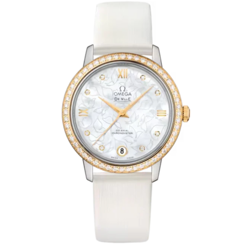 DE VILLE PRESTIGE BUTTERFLY 33 MM STAINLESS STEEL - YELLOW GOLD WITH MOTHER OF PEARL DIAL - Omega