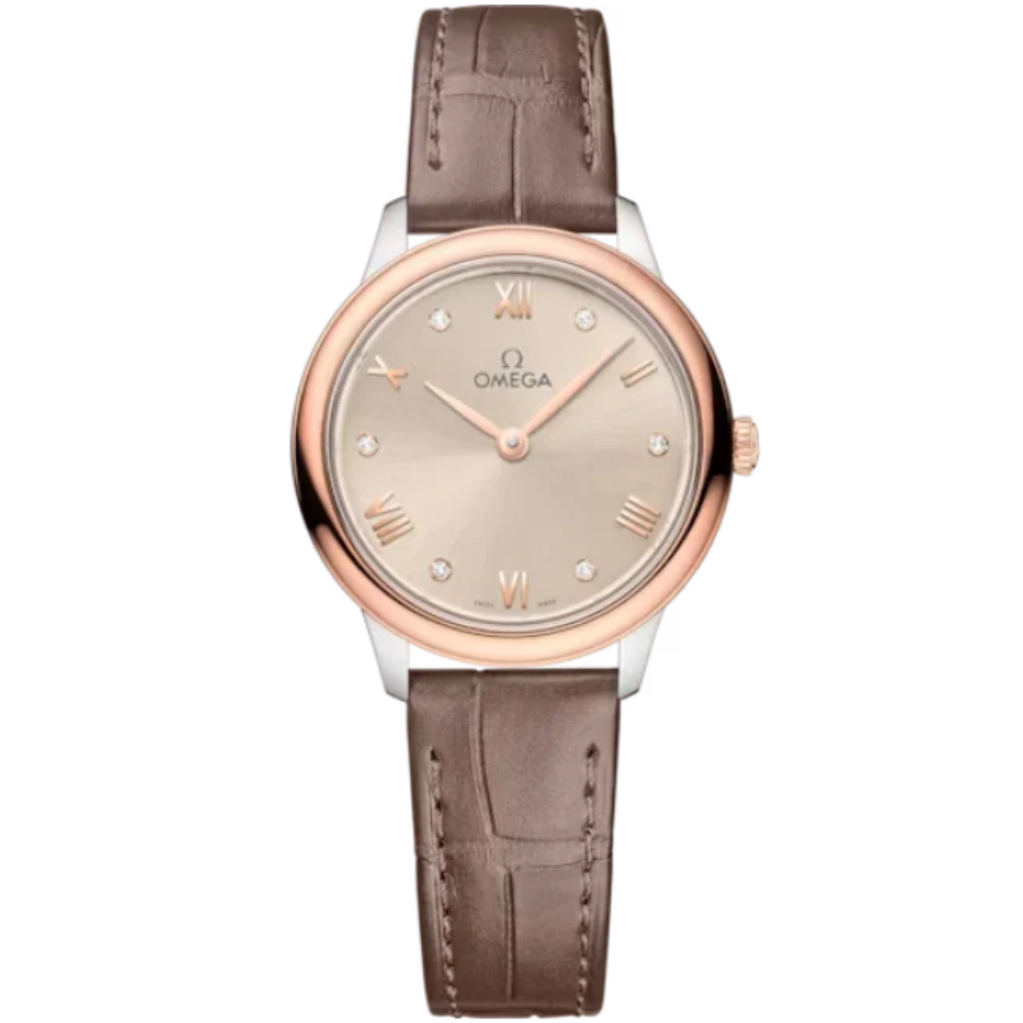 DE VILLE PRESTIGE 27 MM STAINLESS STEEL - SEDNA™ GOLD WITH LINEN DIAL - Omega