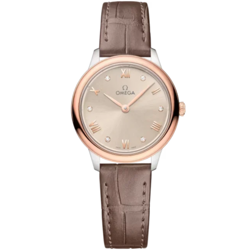 DE VILLE PRESTIGE 27 MM STAINLESS STEEL - SEDNA™ GOLD WITH LINEN DIAL - Omega