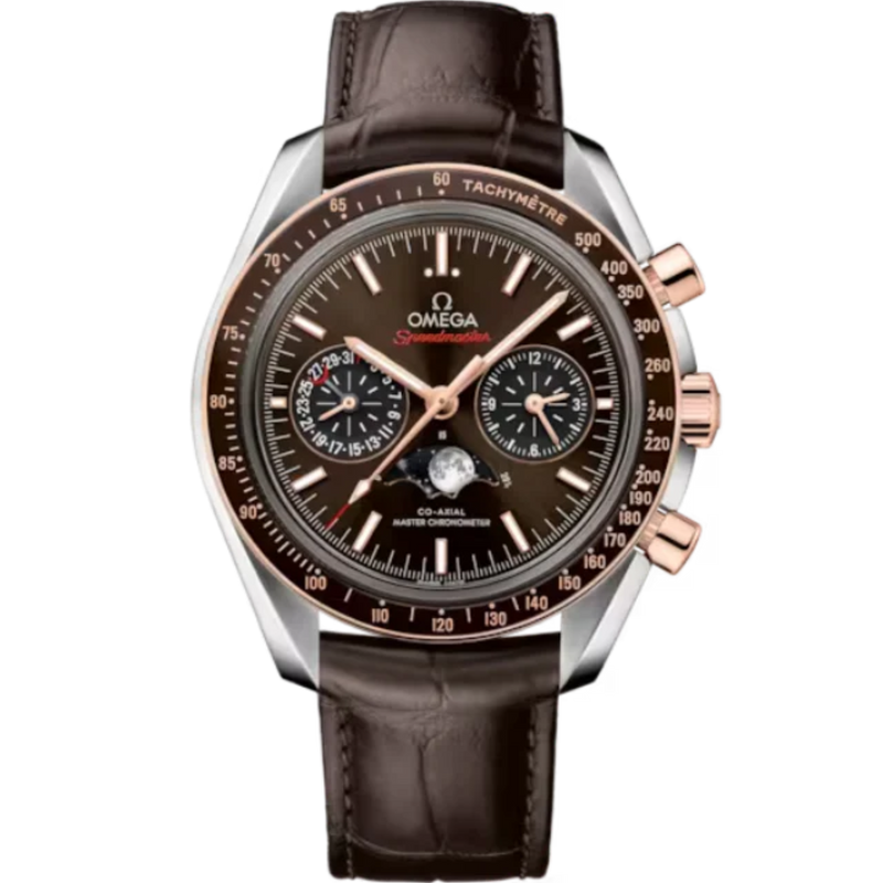 SPEEDMASTER MOONPHASE 44 MM STAINLESS STEEL - SEDNA™ GOLD WITH BROWN DIAL - Omega