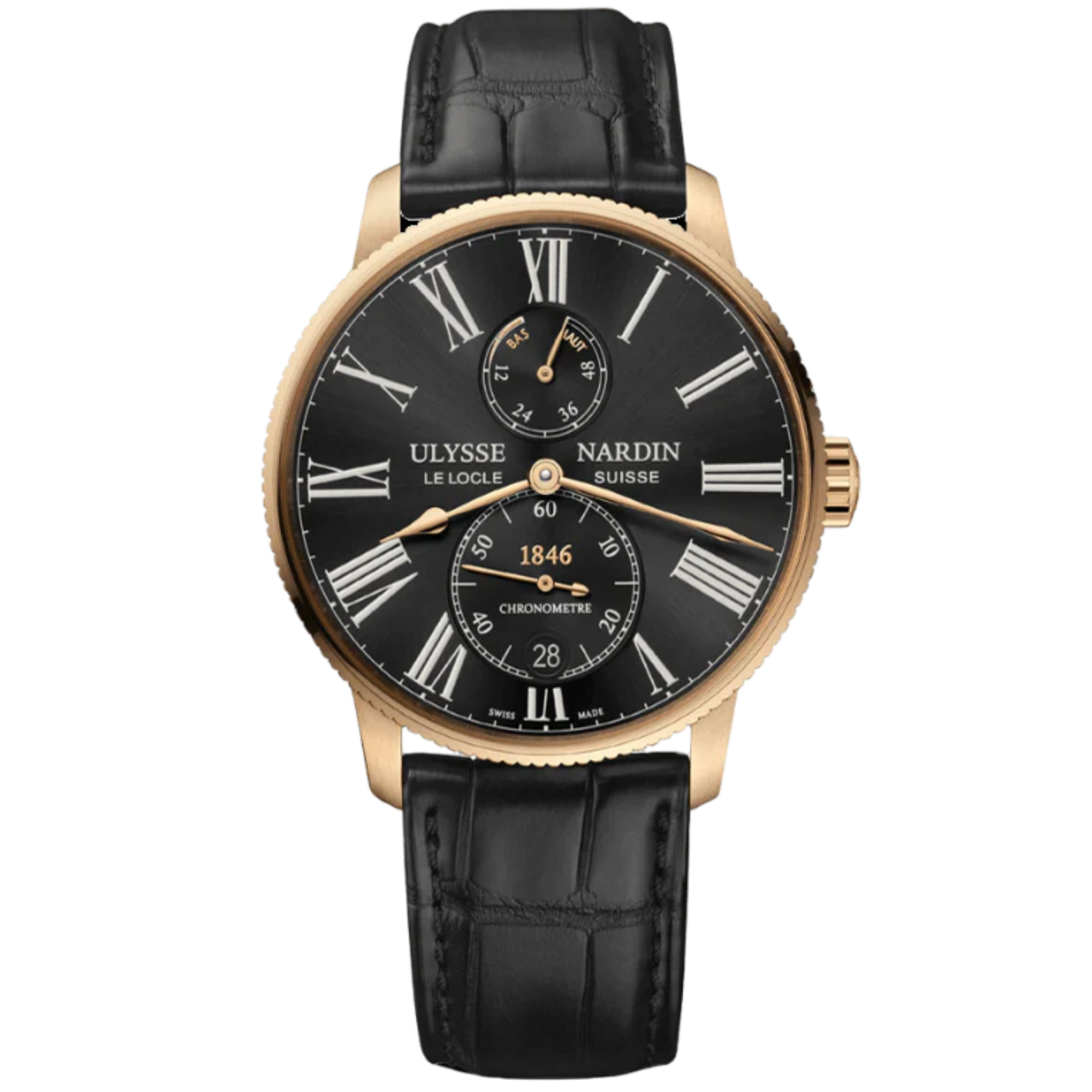 MARINE TORPILLEUR 42 MM ROSE GOLD WITH BLACK DIAL - Ulysse Nardin