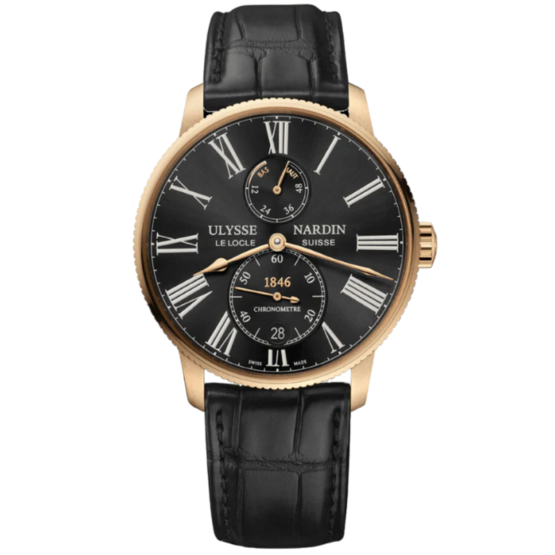 MARINE TORPILLEUR 42 MM ROSE GOLD WITH BLACK DIAL - Ulysse Nardin